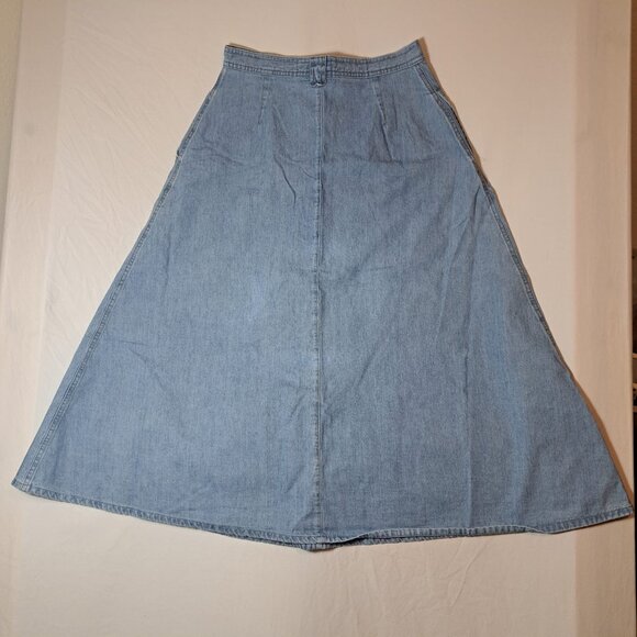 JG HOOK Women’s A-line Denim Button Up Skirt Size 12 Pockets Classic‎ Cotton - Picture 2 of 8